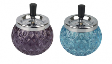 Drehaschenbecher "Chrome / Glas Kugel"