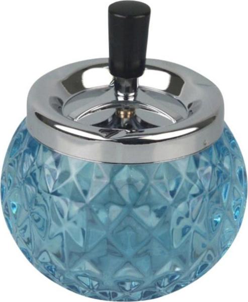 Drehaschenbecher "Chrome / Glas Kugel"